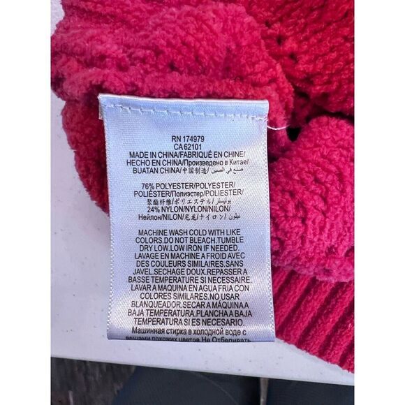 BCBG MAXAZRI Bright Red Pointelle Knit Chenille Pullover Sweater‎ Size Large - Picture 8 of 8